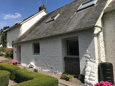 Exterior painting professionals Cardiff coutry house after renovation exterior paint view 1