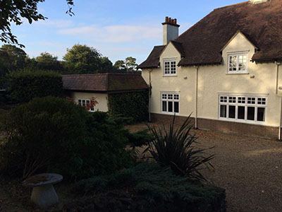 Exterior painting professionals Cardiff large country house front view