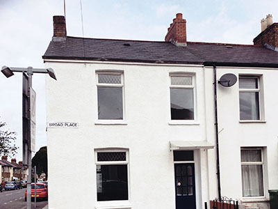 Exterior painting professionals Cardiff painted terraced house