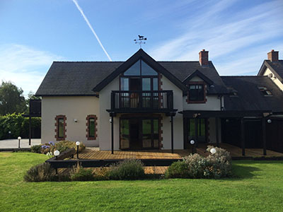 Exterior painting professionals Cardiff large house front view