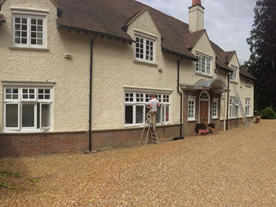 Exterior painting professionals Cardiff large country house front view